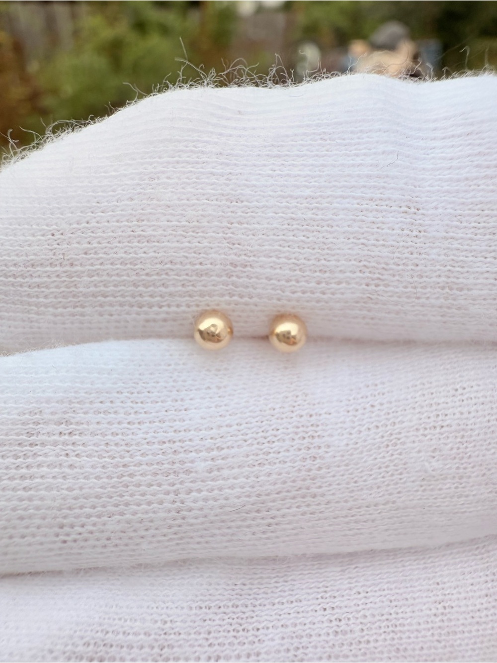 Elegant 14k Solid Yellow Gold Ball Stud Earrings - Classic Women's Jewelry